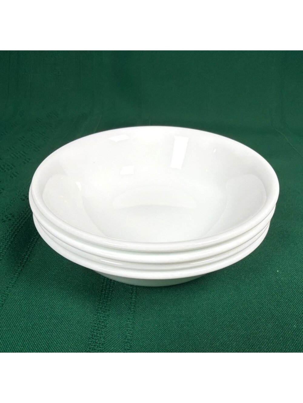 Vintage Retired 1980s Lot of 4 Corelle Corning White Fruit Dessert Bowls USA